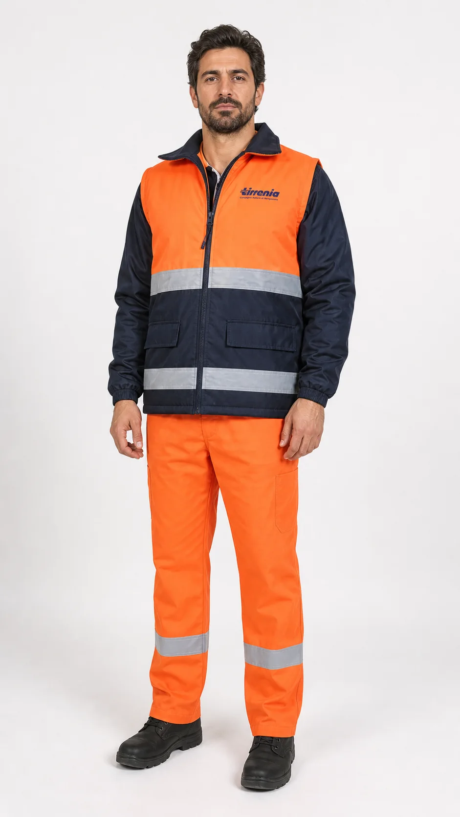 Gilet alta visibilit&agrave; indossato da una persona