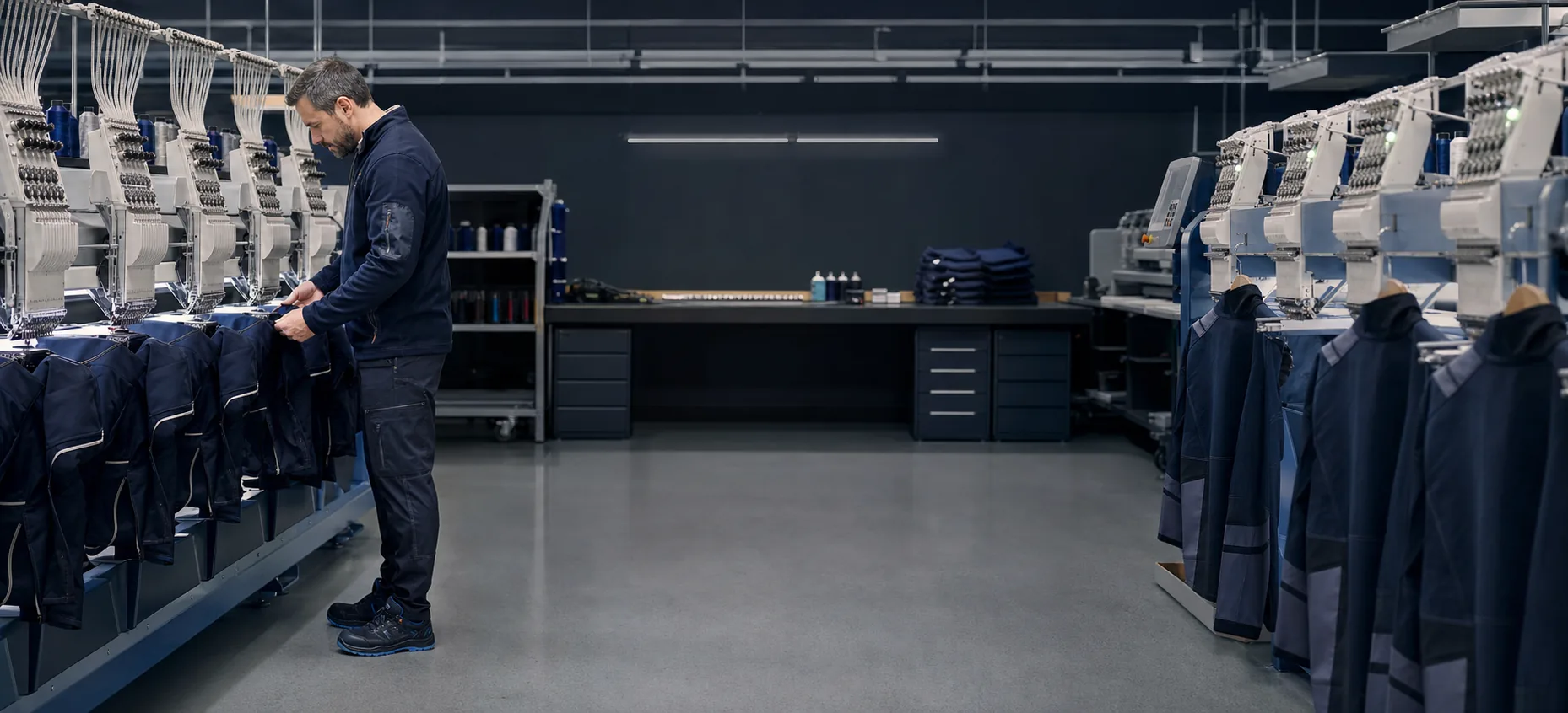 Personalizzazione di abbigliamento da lavoro con ricamo industriale