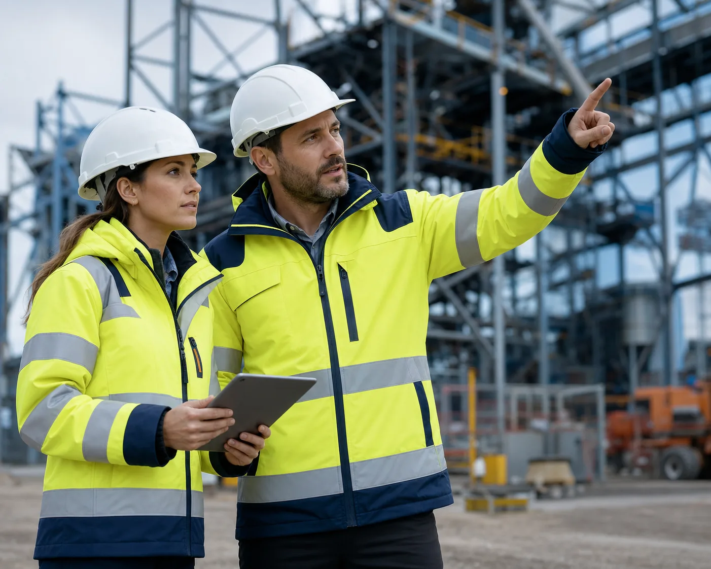 Professionisti con abbigliamento ad alta visibilità